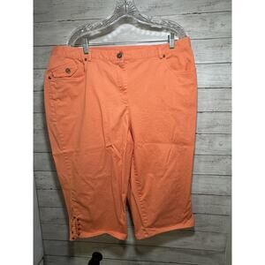 Hearts of Palm Capris Women’s 18W Plus size Orange With Beaded Accents Summer